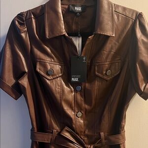PAIGE Women's Faux Leather Dress